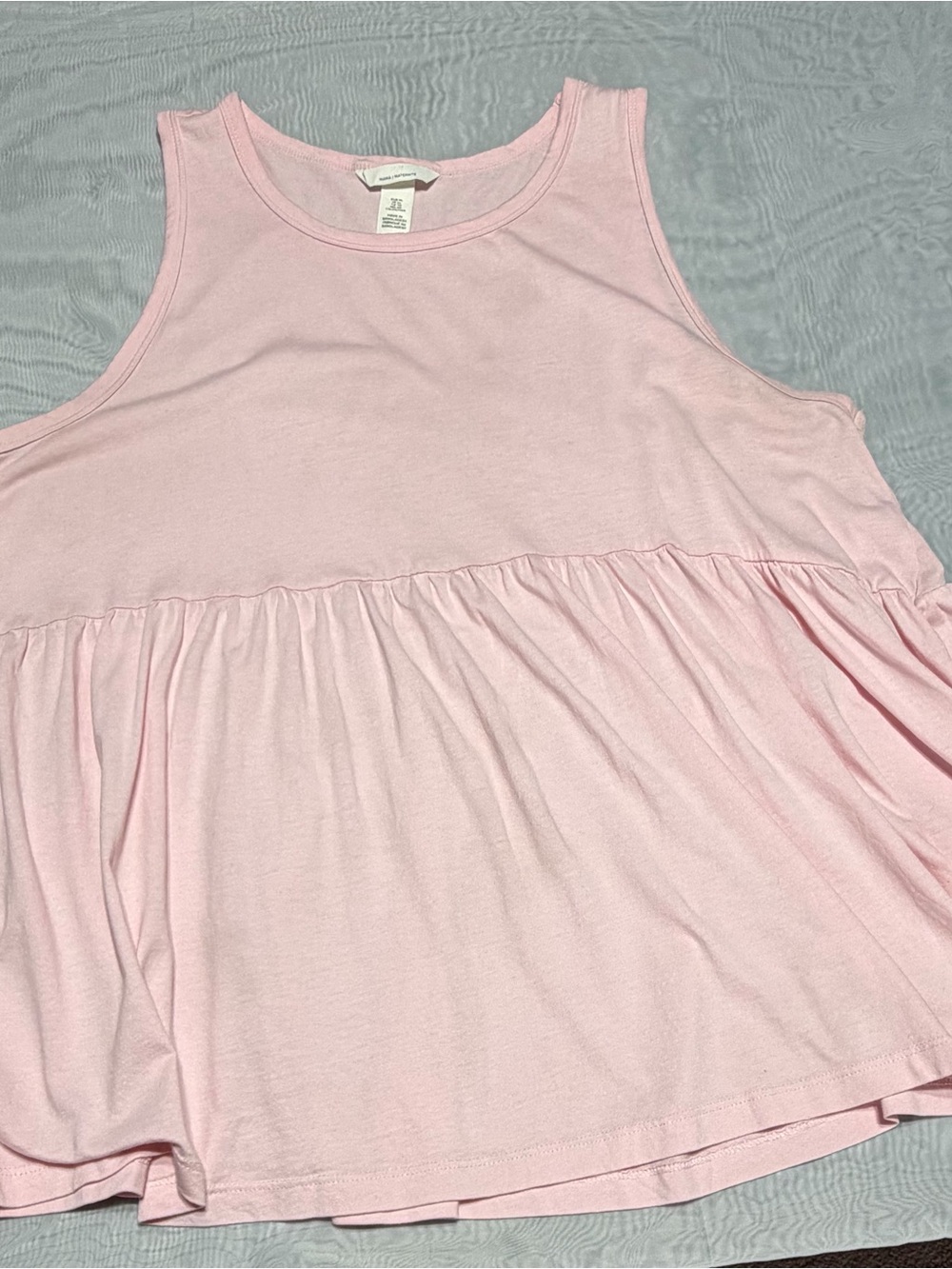 H&M Maternity Light Pink Sleeveless‎ Peplum Tank Top